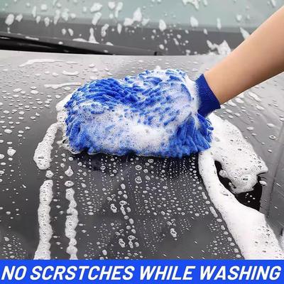 Premium Mikrofaser Waschhandschuh Weich Kratzfrei Doppelseitig Chenille Waschhandschuhe Perfekt Für Autowäsche Und Detailing B9Z2