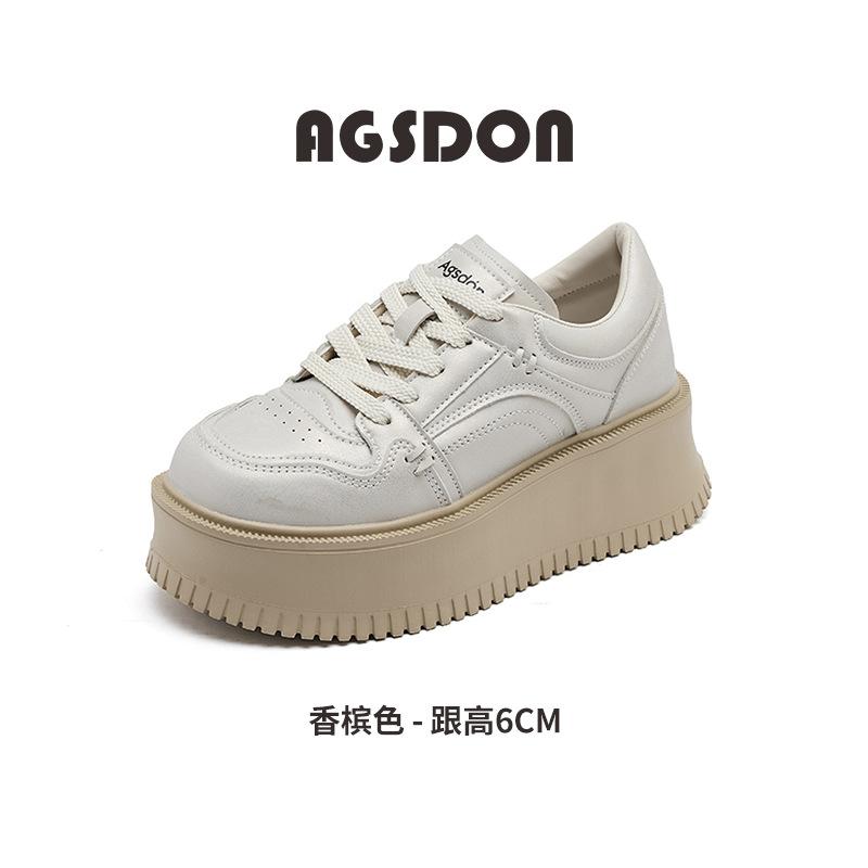 Augustine Small White Shoes Women's 2025 New Autumn Light Casual Breadboard Shoes Muffin Platform Sports Shoes