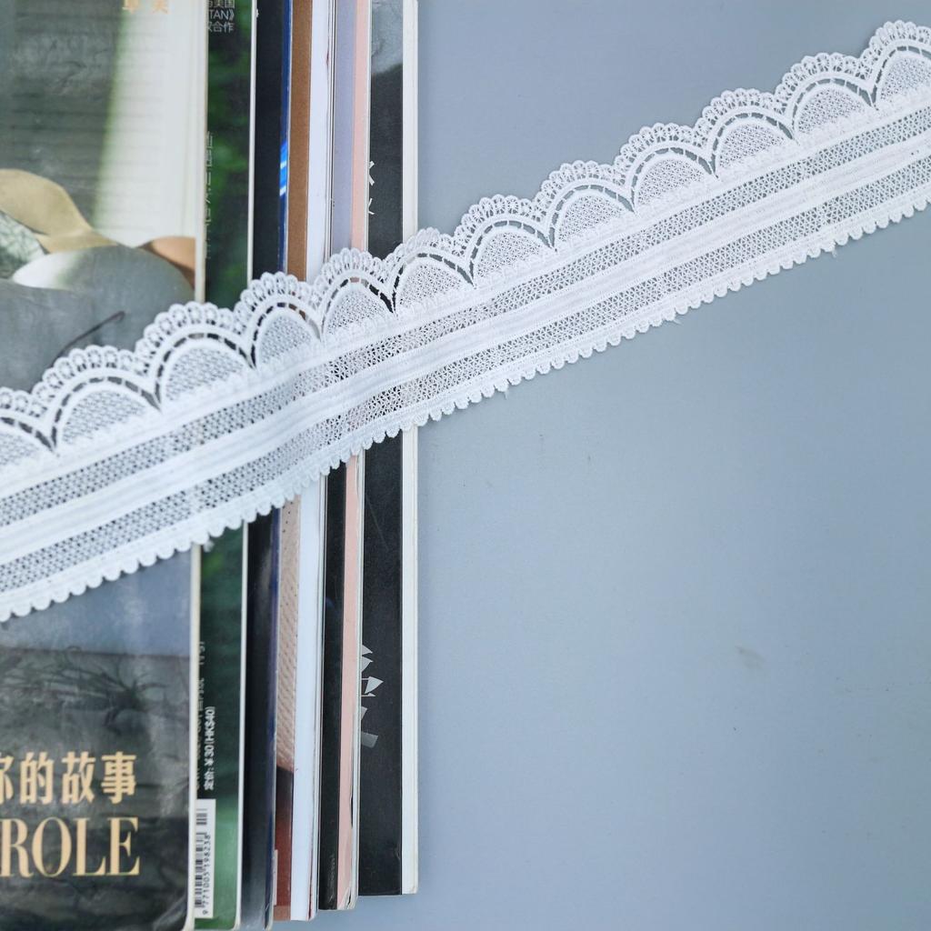 5.5Cm Barcode Lace Accessories Milk Silk Water-Soluble Embroidery Curved New Lace 5.5Cm Wavy Lace