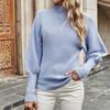 IHUASU Women's Autumn and Winter Solid Colour Knit Sweater Temperament Commuter O Collar Loose Big Size Pullover Jumper