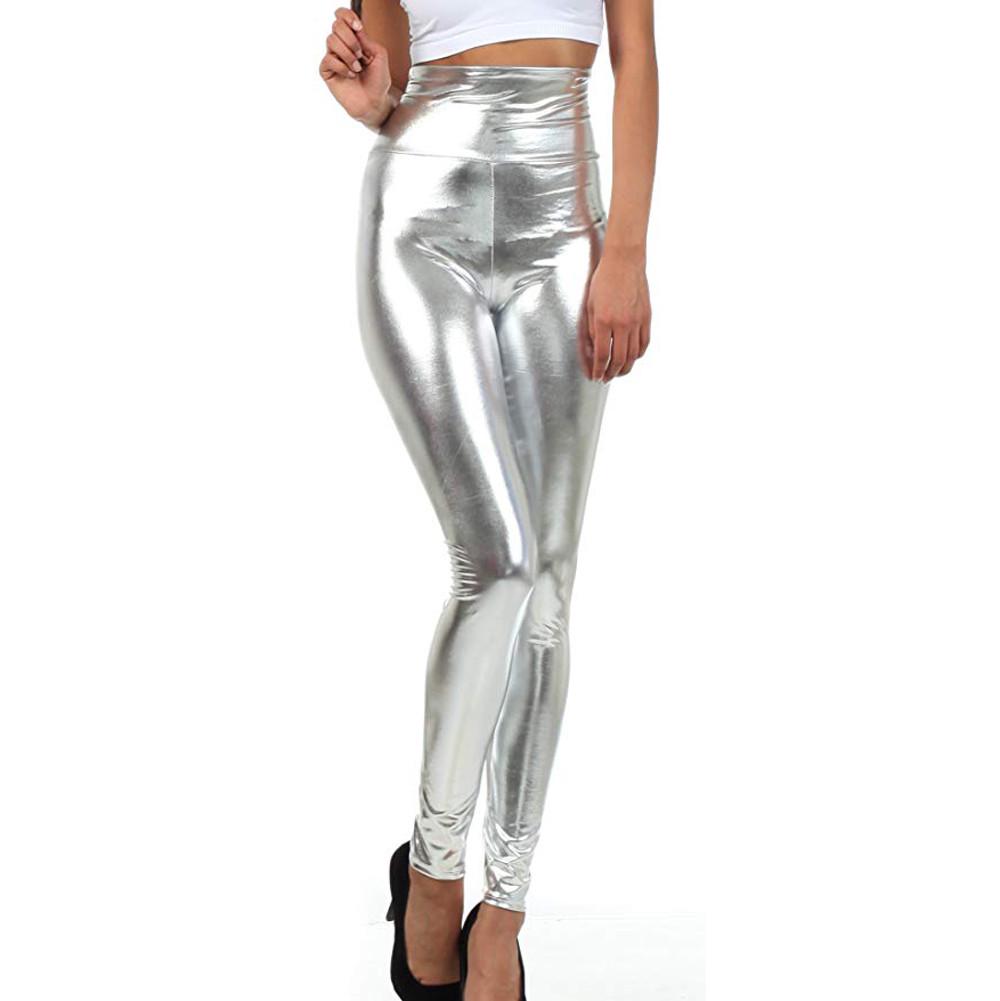 Buy Women Shiny Liquid Metallic High 
