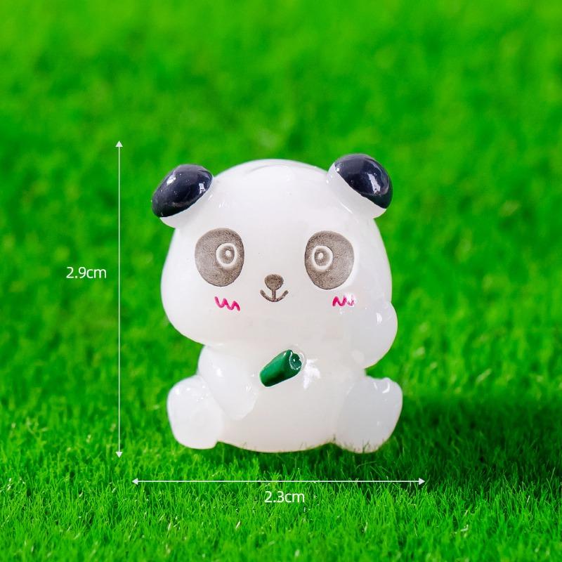 Micro-landscape Glow-in-the-dark Red Panda Cute Animal Figurines Garden Decoration Accessories Car Desktop Resin Small Ornaments