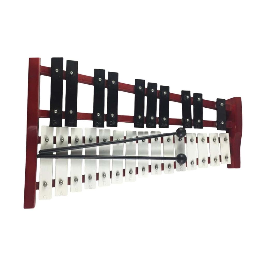25 Note Glockenspiel Xylophone with Mallets Exquisite Craftsmanship Portable Musical Instrument