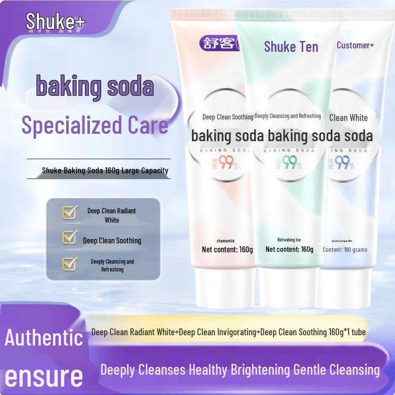 Sakol Baking Soda Whitening Toothpaste with Fluoride, Lime Mint Chamomile (3-Pack)