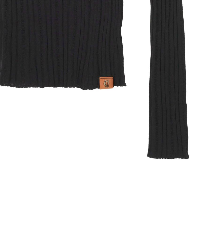 HARDCORE HAPPINESS Hch See-Through Hoodie Knit_Black
