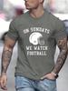 American Football Fan Watch Football On Sunday Printed Unisexs Pure Cotton Tshirt Casual Crew Neck Shortsleeved Tees Unisex