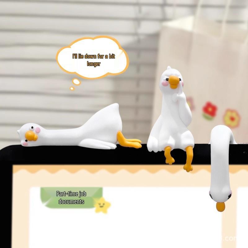 Work is Tiring - Duck Desk Sculpture for Car Console or Office Mood Booster