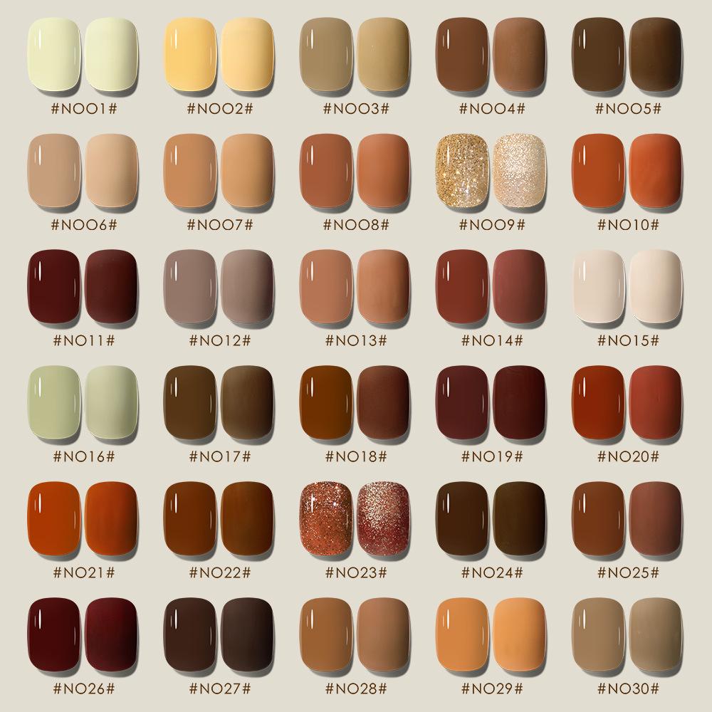 Caramel Milk Coffee Milk Tea Series Nail Polish Nail Polish Coffee Brown Light Therapy Nail Art