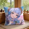 Kamizato Ayaka Genshin Impact Cushion Cover Square Short Plush Pillow Case Living Room Sofa Home Decor Funda X