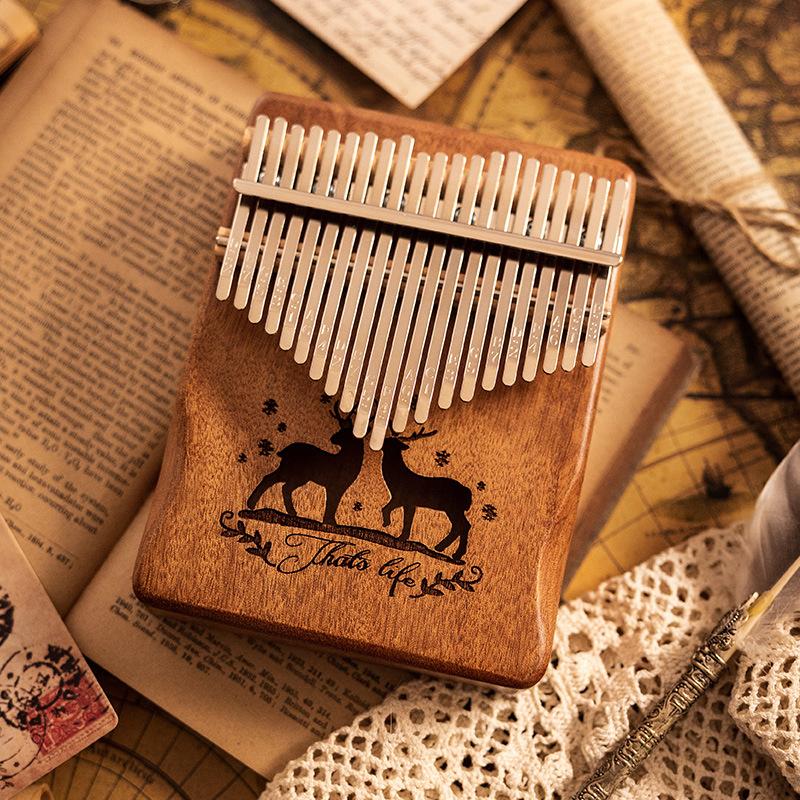 Wooden Kalimba 17 Keys Musical Keyboard for Initiants 21 Keys Kalimbas Sound Therapy Portable Professional Instruments Finger Piano Children's Gift