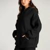 Graphic Print Long Sleeve Kangaroo Pocket Hoodies Women's Casual Y2k Sweatshirts with "Perfectly Imperfect" Lettering Clothes