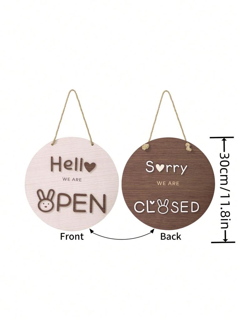 1 kus 3D oboustranné cedule otevřeno zavřeno pro podnikání, personalizovaná zakázková dřevěná cedule