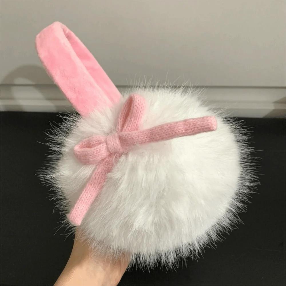 Winter Warm Soft Earmuffs Ear Protection Thickened Fluffy Earflaps Antifreeze Bowknot Ear Warmer For Women Men Outdoor Earmuffs