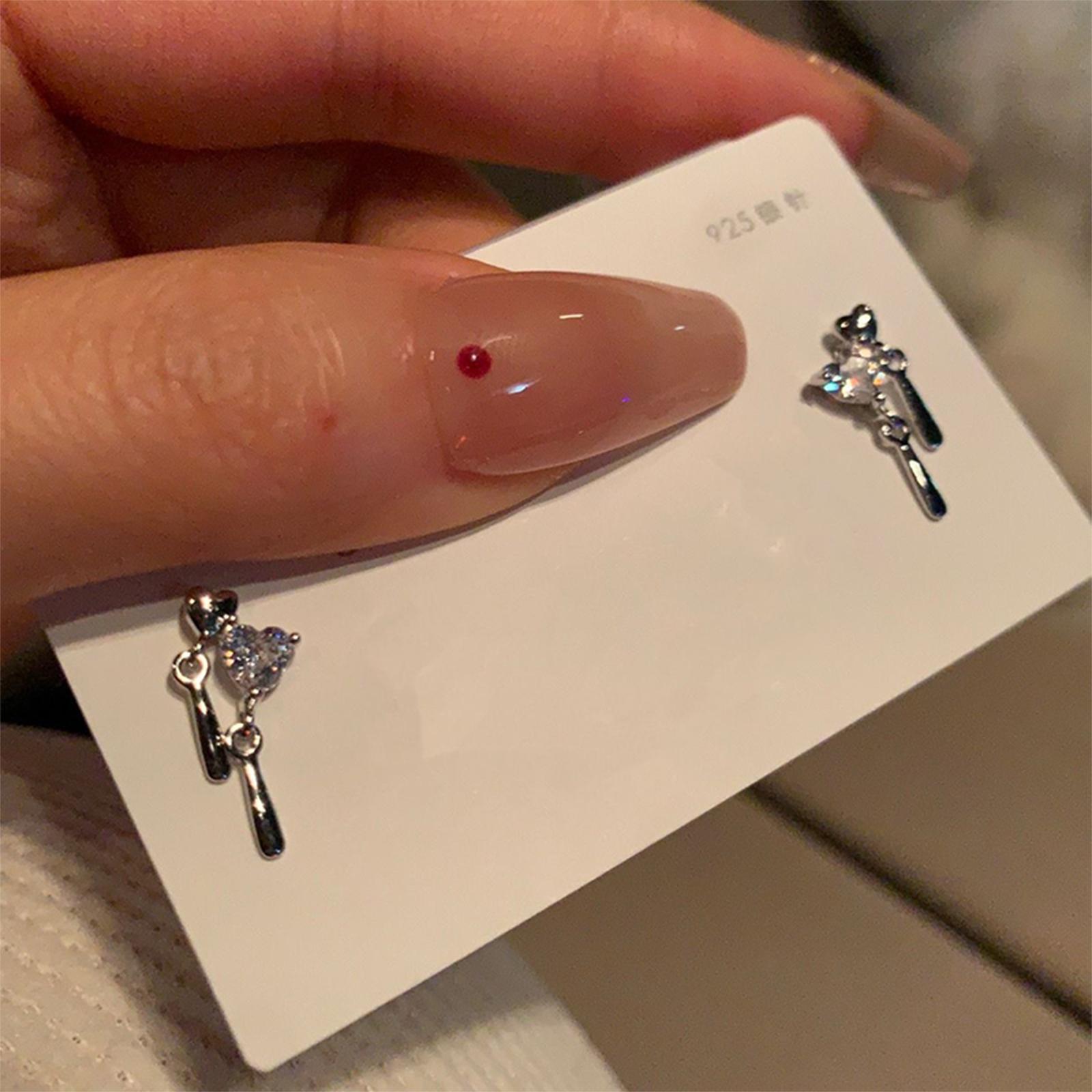 

6Pcs Women Silver Color Butterfly Love Stud Earrings Korean Style Punk Earring Stud Jewelry Sets Gift