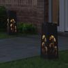 Solar LED Path Light 2 Pcs Black Cold Rolled Steel