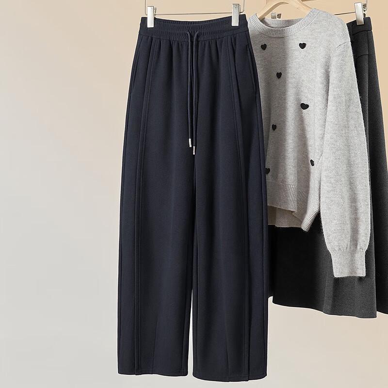 Women's Fleece-Lined High-Waist Drawstring Casual Pants