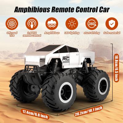 Remote Control Car Off-Road Pick-up Truck, 4WD Amphibious RC Trucks Toy RC Cars for All Terrain, 1:16 Scale Hobby Monster Truck