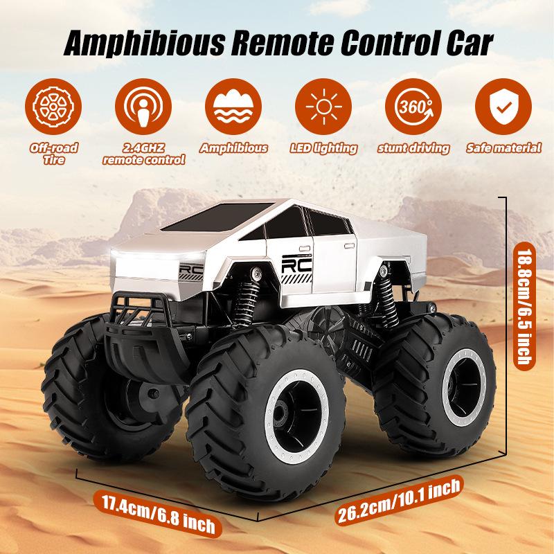 Remote Control Car Off-Road Pick-up Truck, 4WD Amphibious RC Trucks Toy RC Cars for All Terrain, 1:16 Scale Hobby Monster Truck