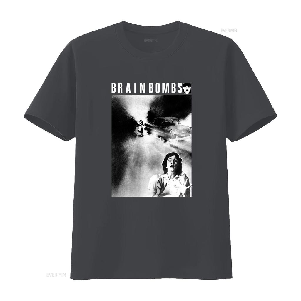 Vintage Brainbombs Band Tour Concert Black T Shirt Retro Horror Movie Inspired Design vintage Washed Comfortable Stretched