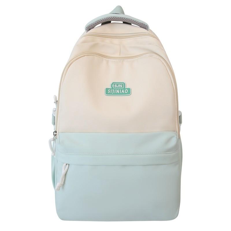 Stylish And Functional Summer Nylon Backpack For School Unique Color Block Design