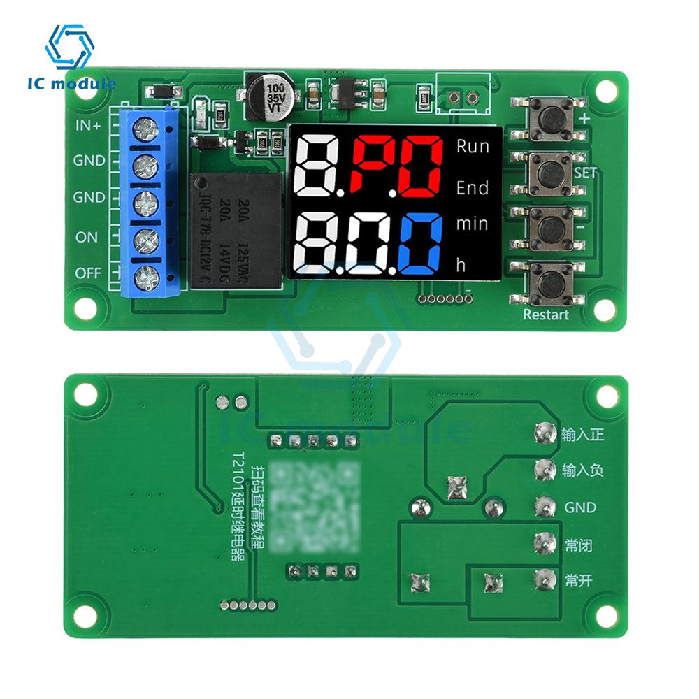 T2101 12V Programmable Timer Controller Dual-Mode Single-Channel Delay Relay Module Direct Output for Electronics