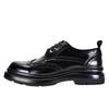 Men's Genuine Leather Brogue Lace-up Shoes: Spring/Autumn Style, Thick Sole, Carved Cowhide, British Business Casual