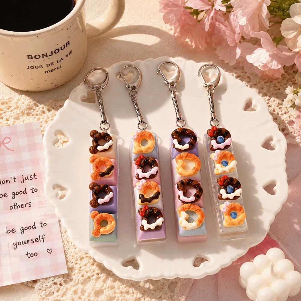 Fingertip Button Toy Fidget Key Chain Creative Mini Keyboard Pendant Keycap Keychain  Key Decor