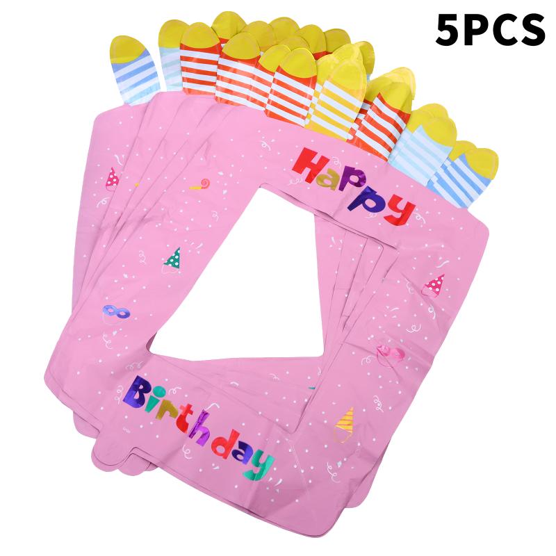 1/3/5Pcs Portable Birthday Photo Frame Foil Balloon for Birthday Party Favor Gift Home Gathering Photo Prop Decor