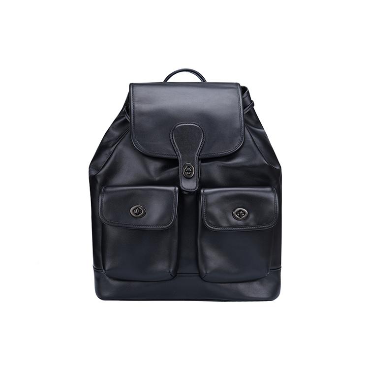 

New COACH Heritage Leather Backpack Large Men s Black C1265-QBBK 32.0*14.0*36.1CM