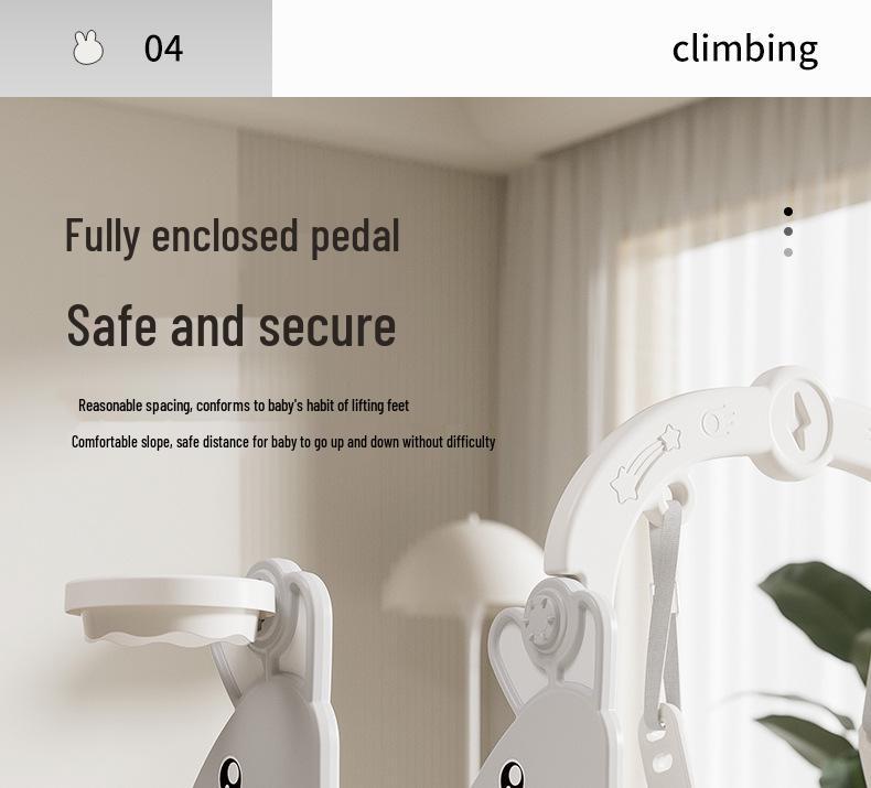 Children's Indoor 3-in-1 Slide & Swing Set for Ages 2-10