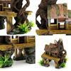 Charmoon Aquarium Fish Tank Object Treehouse House Tree Hideout Shelter Stylish Model Figurine Ornament (Wood)