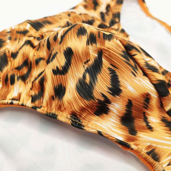Men Swimming Briefs Low-rise Tiger Print Swim Trunks Slim Fit Swim Briefs