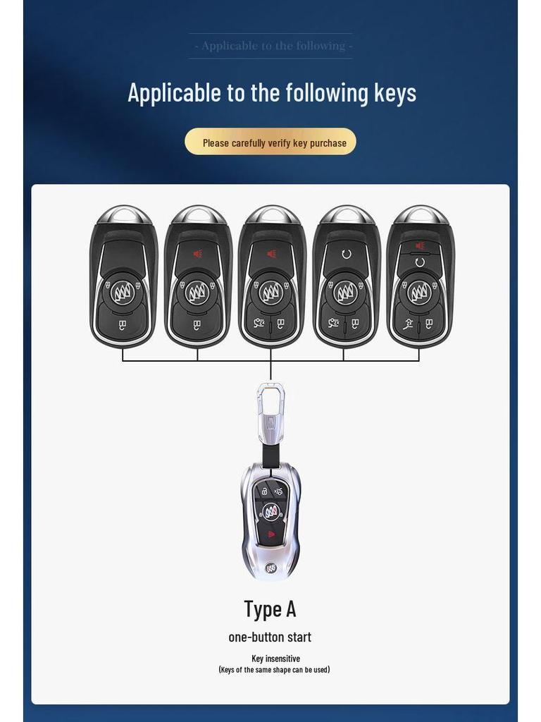 Premium Key Case for Buick Regal, Envision, GL8, LaCrosse, Enclave, GX, Weilan 7