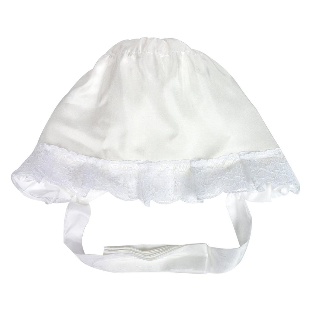 Shrine visit pure hood set for boys and girls [KYOETSU] bib, silk, set, 2-piece (hat, bib) (white)