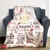 Vintage Birthday Celebration Customize Your Name Blanket Soft Cozy Perfect For Sofa Couch Office Bed Picnics Ideal For All Seasons Modern Style Ideal
