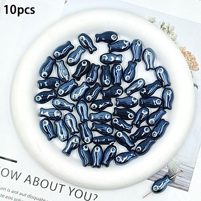 10Pcs Little Fish Ceramic Beads Diy Necklace Earrings Jewelry Accessories Pendants Loose Beads For Crafting