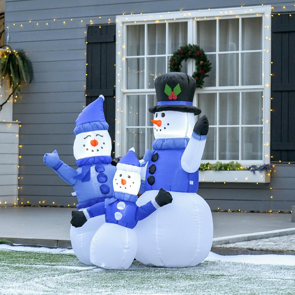 Snowmen Snowman Christmas Decoration, LED Lights, 1.8 M, Incl. Blower, Self-Inflating
