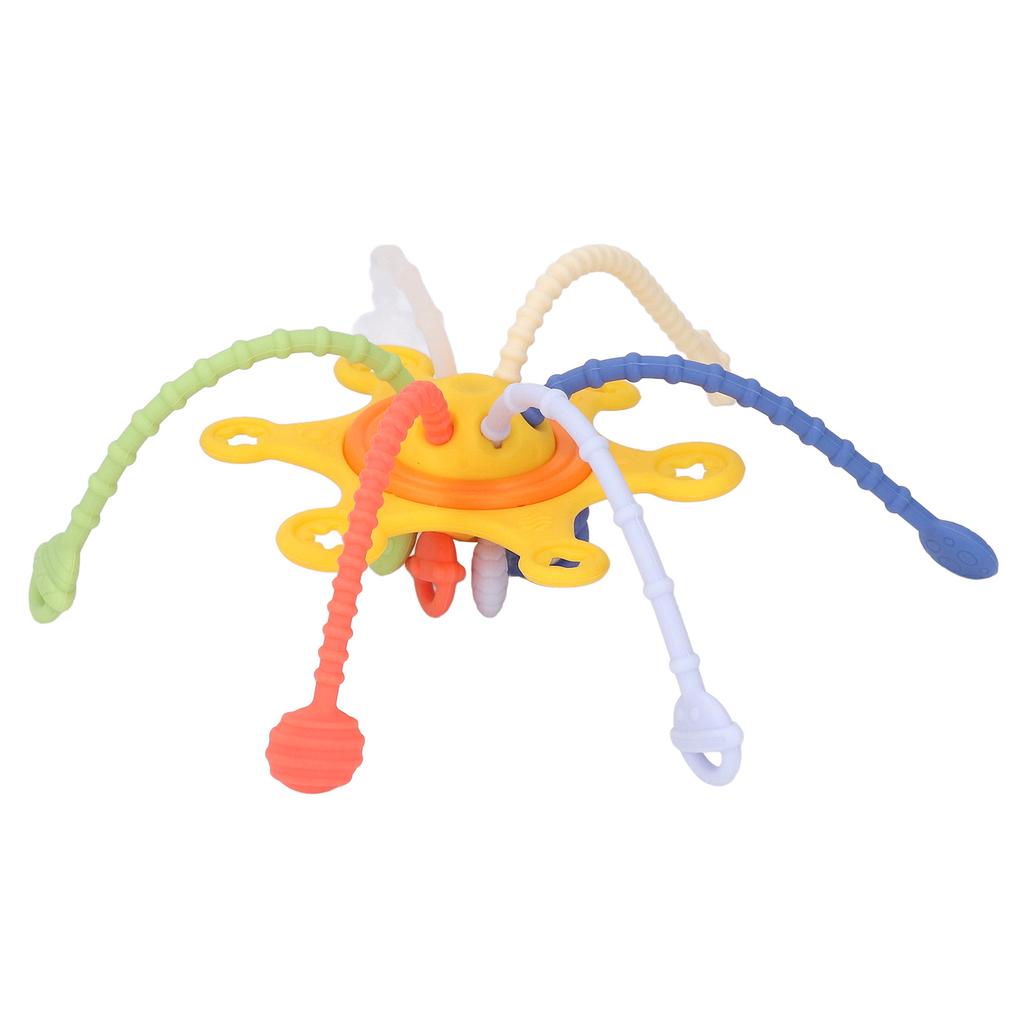 Baby Pull String Toy Brain Development Interactive Fine Motor Skill Colorful Silicone Pull String Se