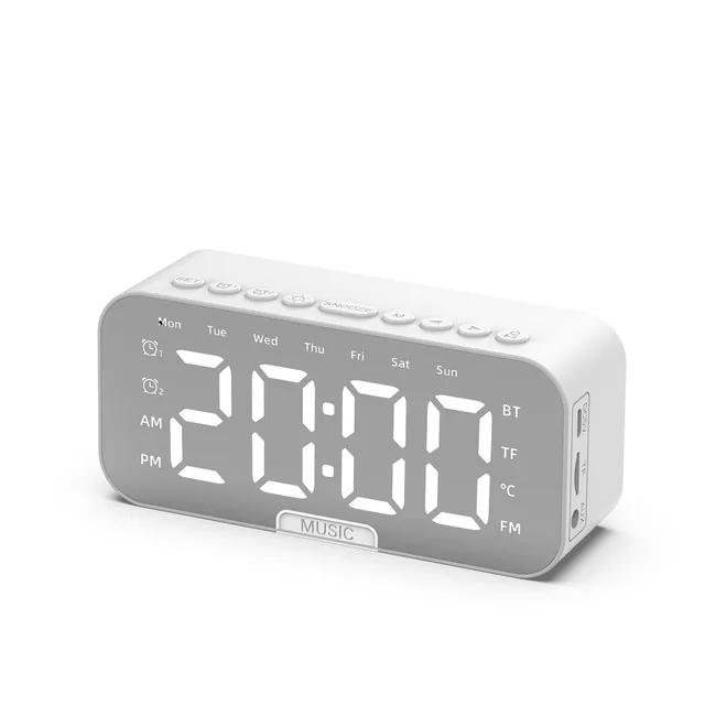 Desktop Alarm Clock Bluetooth wireless audio mini LED mirror digital clock mobile phone speaker stereo audio TF Card FM radio
