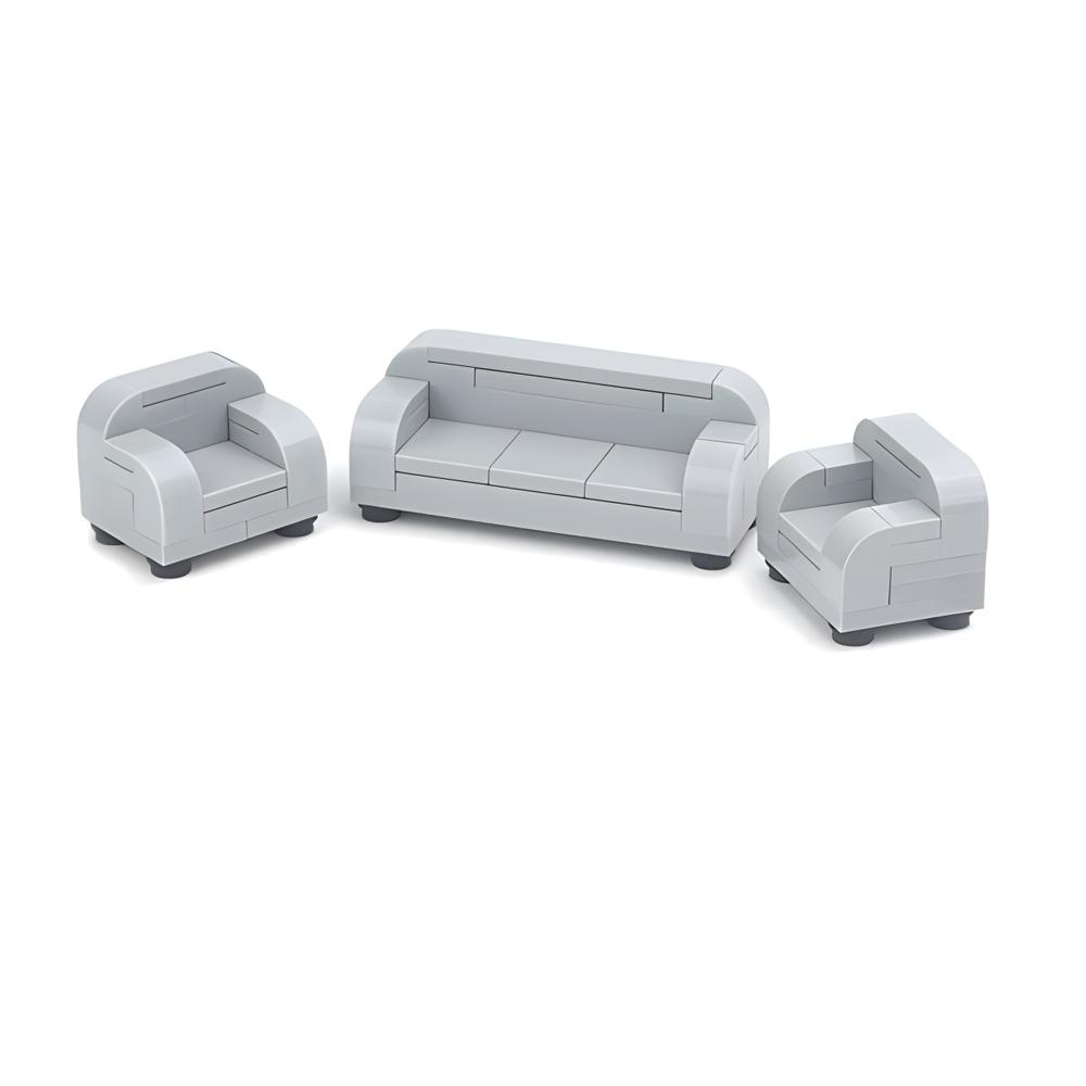 City Furniture Bed Series Creative Bricks TV Kitchen Bedroom Bathroom Parts Basketball Stand DIY Kits Kids Toys Building Blocks