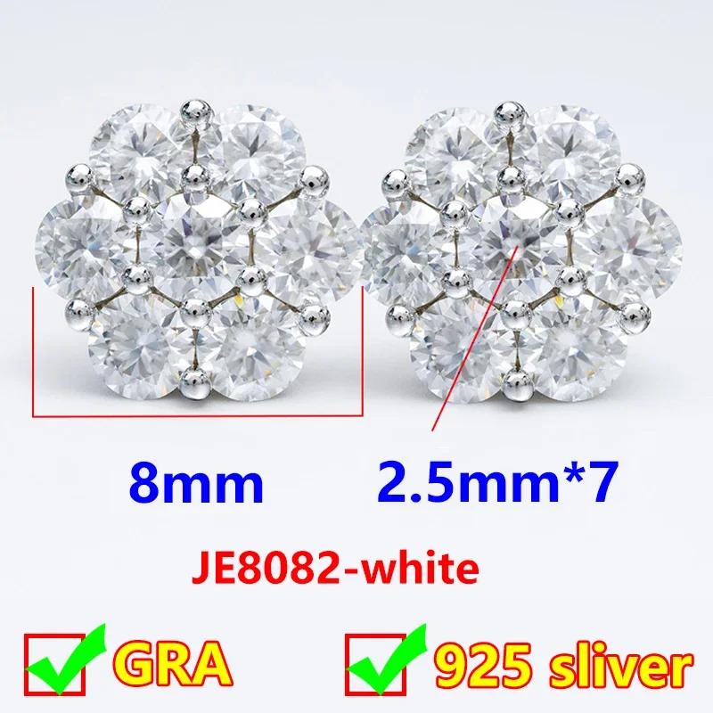 Classic Women s Moissanite Diamond Flower Stud Earrings 925 Silver Jewelry Modern Moissanite Earring Luxury for Women add bag