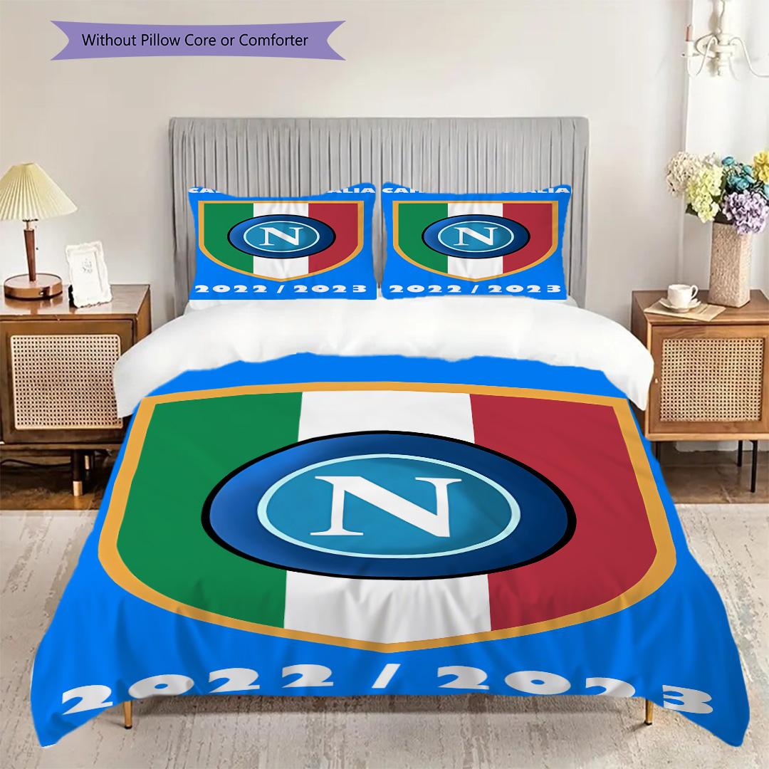 

SSC Napoli Pattern Bedding Quilt Set Quilt Cover Pillowcase Home Decoration Birthday Gift (1 * duvet cover + 2 * pillowcase, without core) 140x200cm