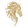 Glossy Horse Head Brooch for Women Zodiac Animal Pins Casual Party Accessories New Year Gifts