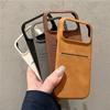 Business PU Leather Card Holder Wallet Bumper Case For iPhone 17 Air 16 15 14 13 12 Pro Max Plus Shockproof Matte PC Soft Cover