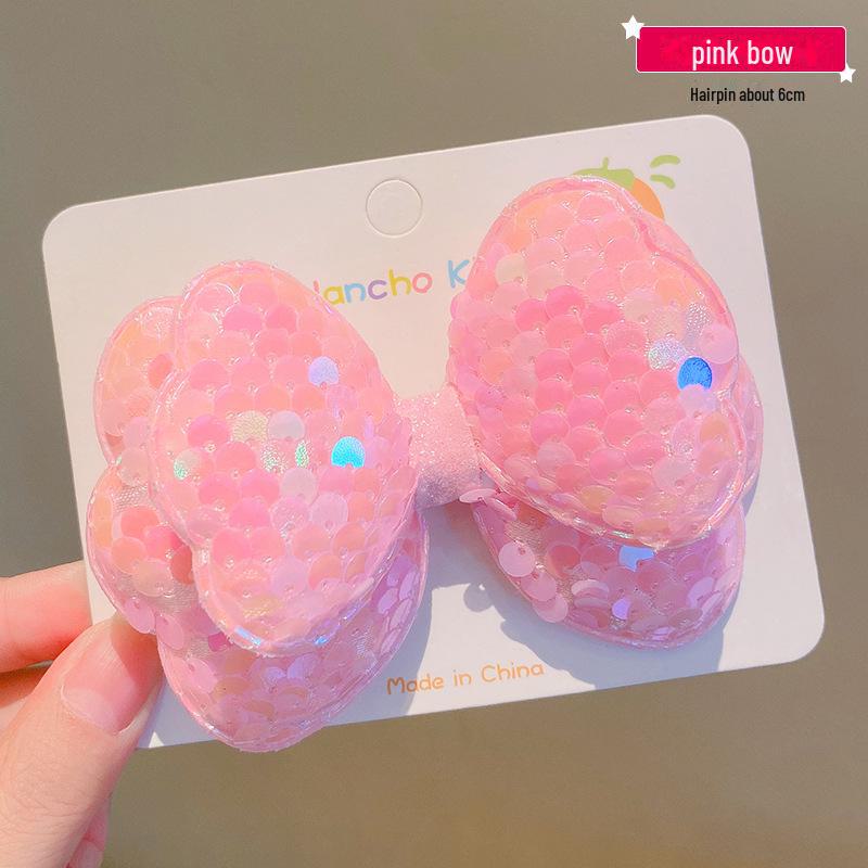 Children's Korean Sequin Bow Hairpin - Baby & Girl Hair Accessory