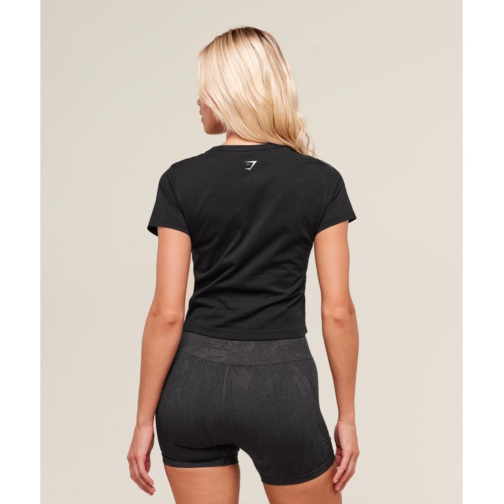 Gymshark Cherry Graphic Baby Tee Black B3c9u Bb2j