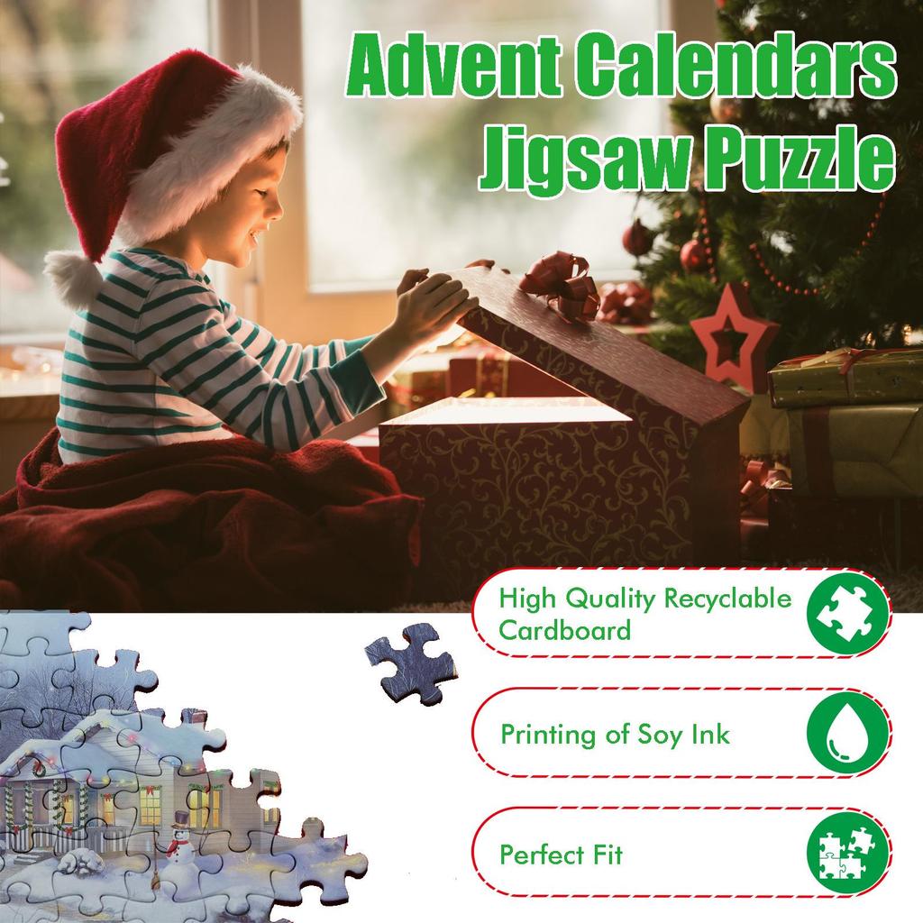 Dowmoo Christmas Advent Calendar Puzzle & Hanging Decoration Gift Toy