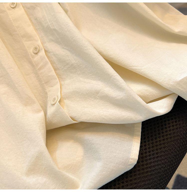 Women's Japanese-Style Sweet Embroidered Shirt with Doll Collar - Summer 2026