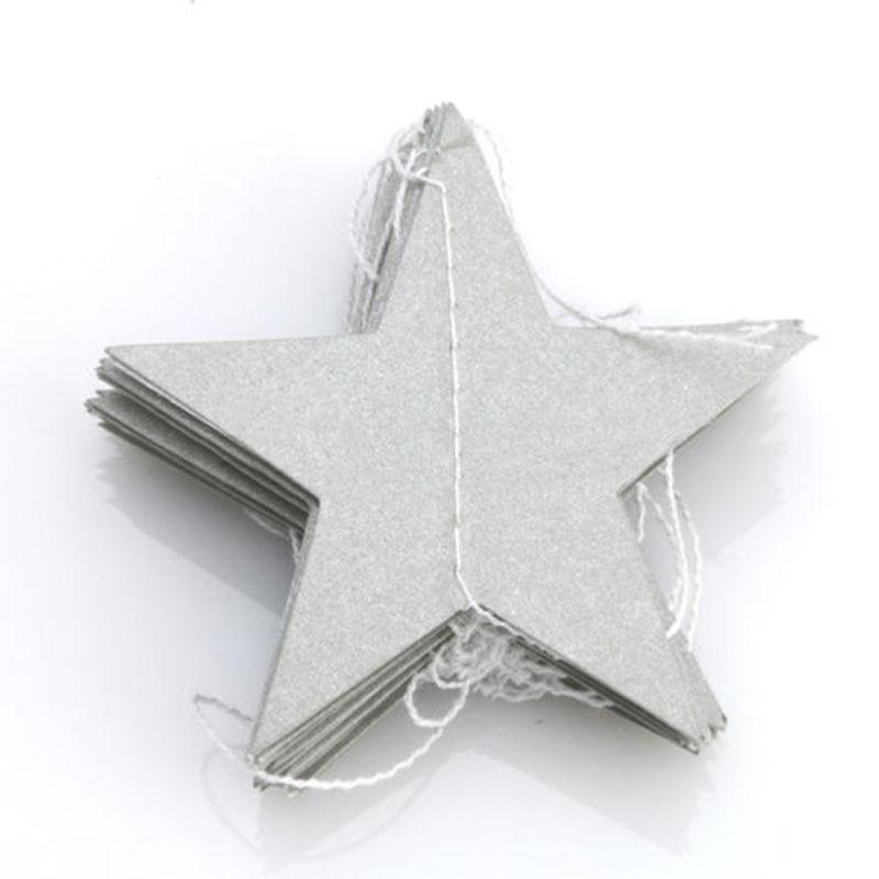 4M 7cm Shining Star Paper Drop Garland Banner Gold Silver Bunting Banner For Baby Shower Kids Room Wedding Hanging Decoration