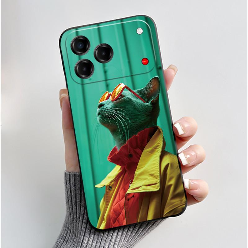 Casing For ZTE Blade V80 Vita / Nubia V80 Design Phone Case Aesthetic Cute Cat Fashion Soft Silicone Black Protective Back Cover